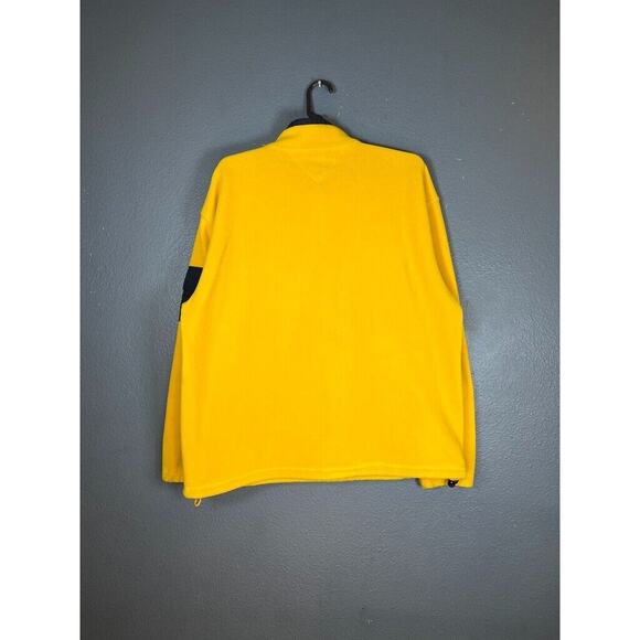 TOMMY HILFIGER size S FLEECE sweatshirt yellow big logo vintage men's - Picture 2 of 8
